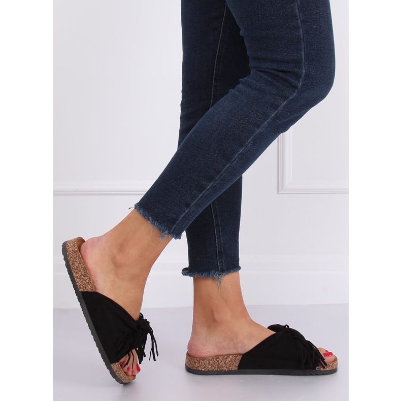 Papuci de damă Boho negri CK136P Negru 2