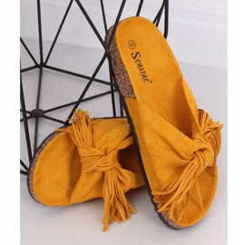 Papuci de damă boho pentru femei CK136P Galben 1