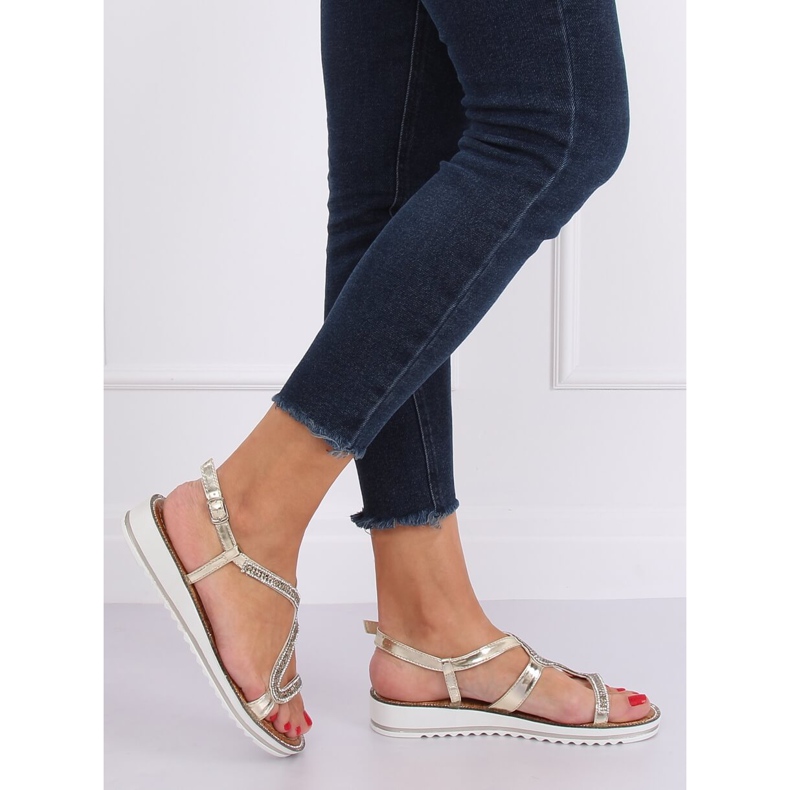 Sandale aurii asimetrice ZY178 L.GOLD de aur 2