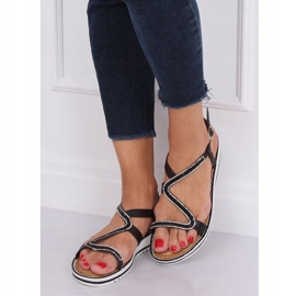 ZY178 negru Sandale asimetrice negre 2