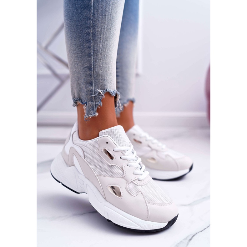 FRJ Încălțăminte de sport pentru femei Alb bej Szantal maro 1