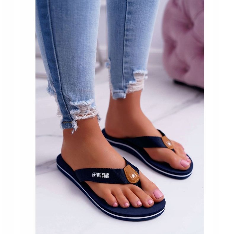 Papuci de damă Flip-flops Big Star Blue Navy DD274A254 albastru marin 2