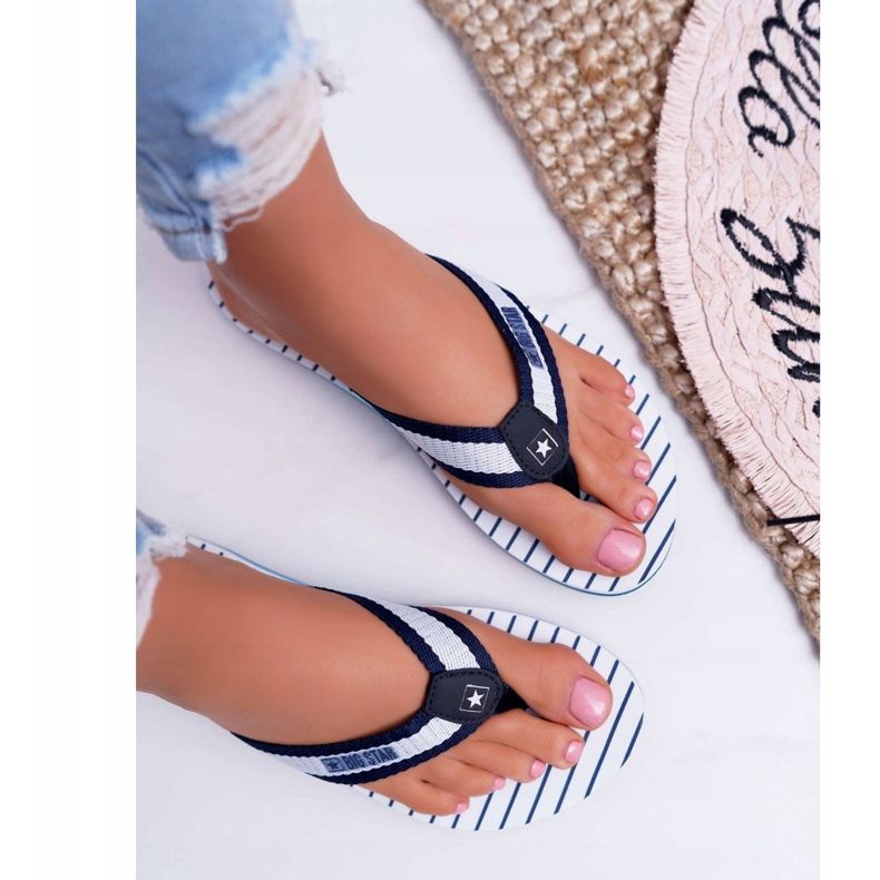 Papuci de damă Flip-flops Big Star Blue Blue DD274A250 albastru marin 2