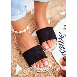 FRJ Papuci clasici de damă din piele de căprioară negru Look At Me 1