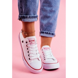 Adidași albi pentru femei Big Star T274022 2