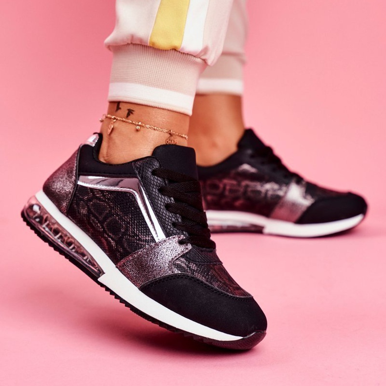 SEA Încălțăminte sport pentru femei Adidași negri Helly negru 1