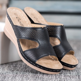 GOLL Papuci ușori cu pană negru 2