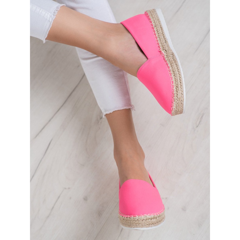 Small Swan Espadrile textile roz 1