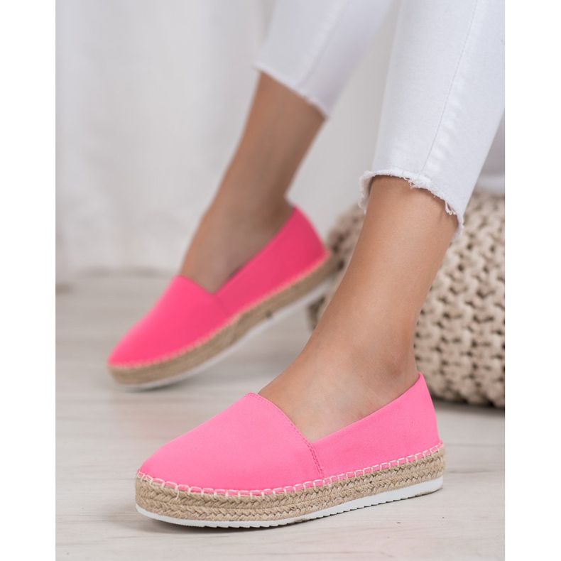 Small Swan Espadrile textile roz 2