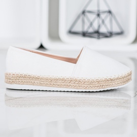 Small Swan Espadrile textile alb 4