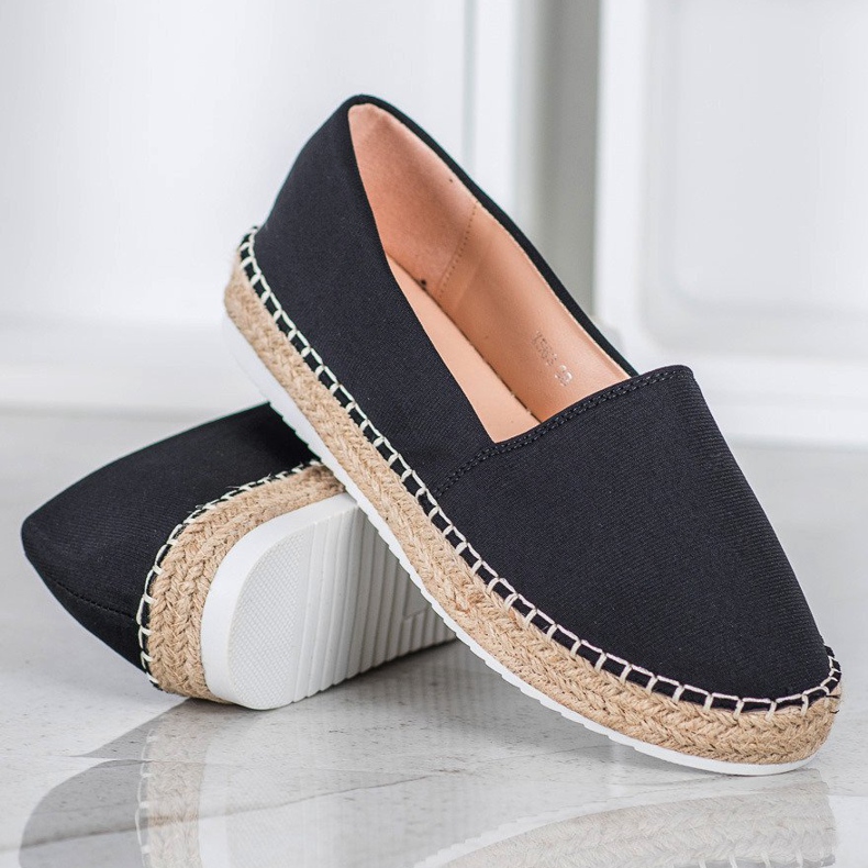 Small Swan Espadrile textile negru 1