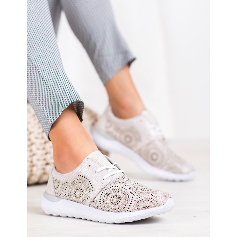 Filippo Pantofi sport din piele roz 1