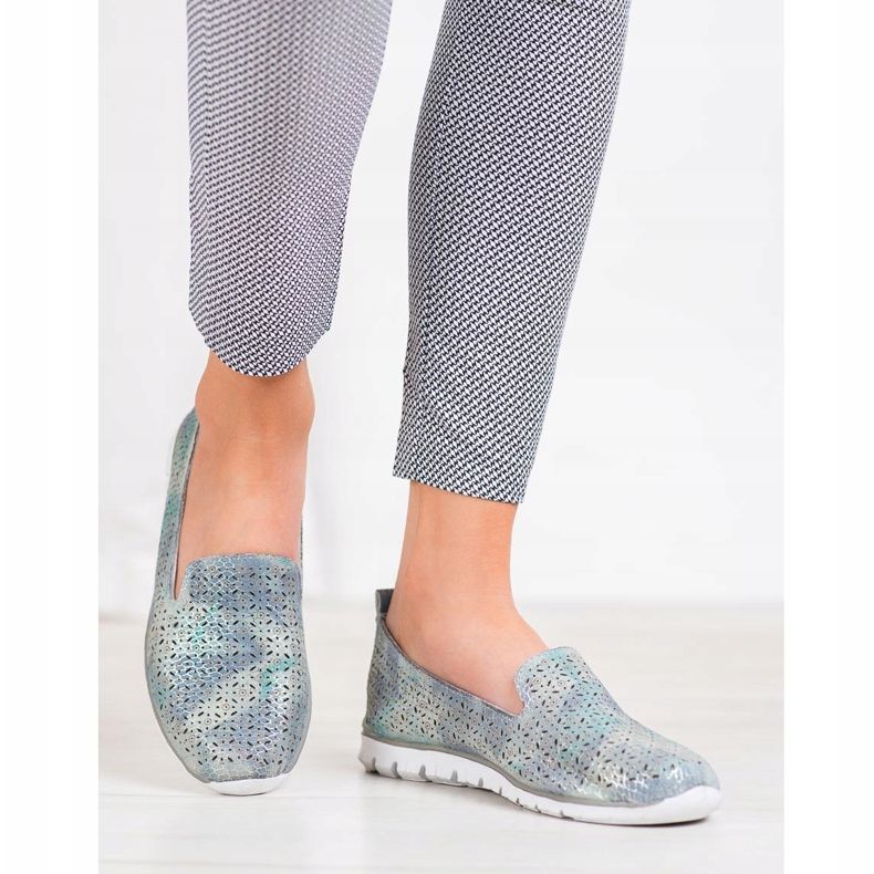 Filippo Lordii din piele pe platformă albastru 1