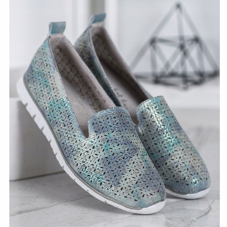 Filippo Lordii din piele pe platformă albastru 2