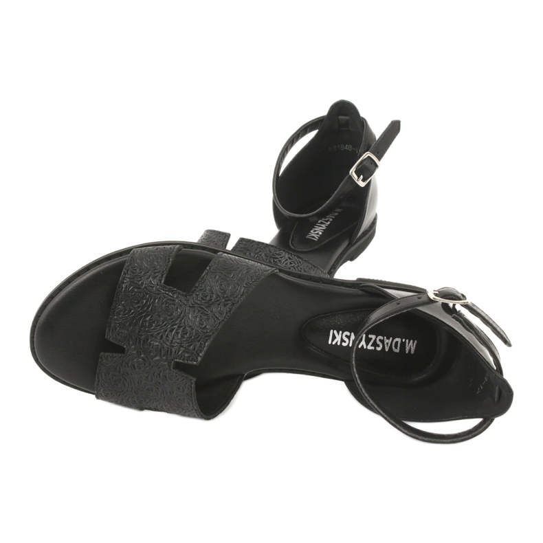 M.Daszyński Sandale negre cu toc Daszyński MR1848-17 negru 4