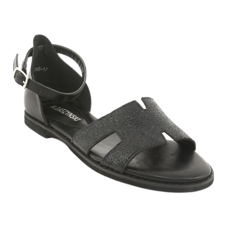 M.Daszyński Sandale negre cu toc Daszyński MR1848-17 negru 1