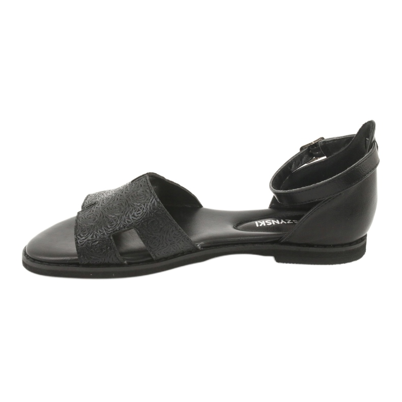 M.Daszyński Sandale negre cu toc Daszyński MR1848-17 negru 2