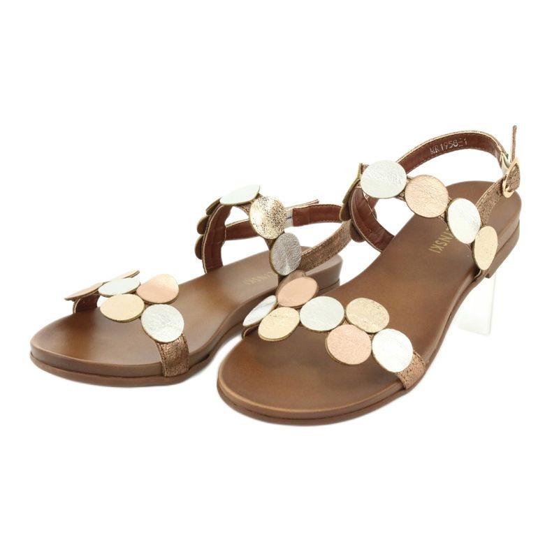 M.Daszyński Sandale roți aurii Daszyński MR1958-1 maro argint de aur 3