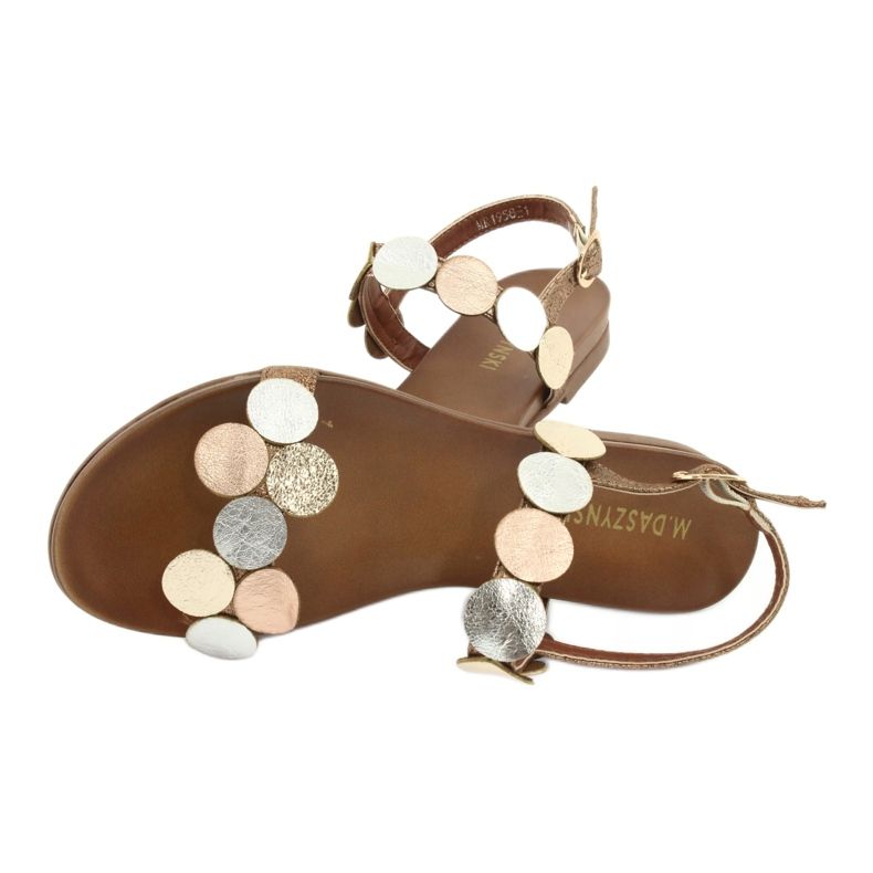 M.Daszyński Sandale roți aurii Daszyński MR1958-1 maro argint de aur 4