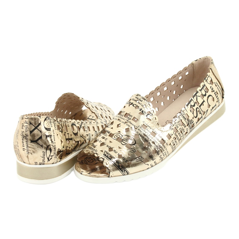 M.Daszyński Balerini aurii pentru femei Daszyński SA135-1 negru galben 4