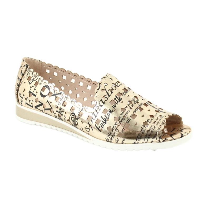 M.Daszyński Balerini aurii pentru femei Daszyński SA135-1 negru galben 1