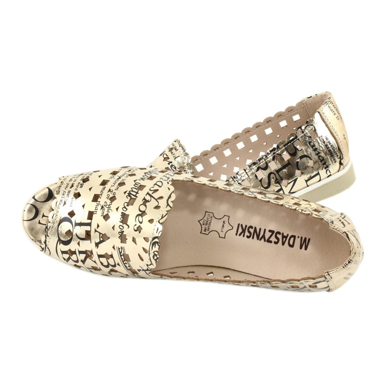 M.Daszyński Balerini aurii pentru femei Daszyński SA135-1 negru galben 5