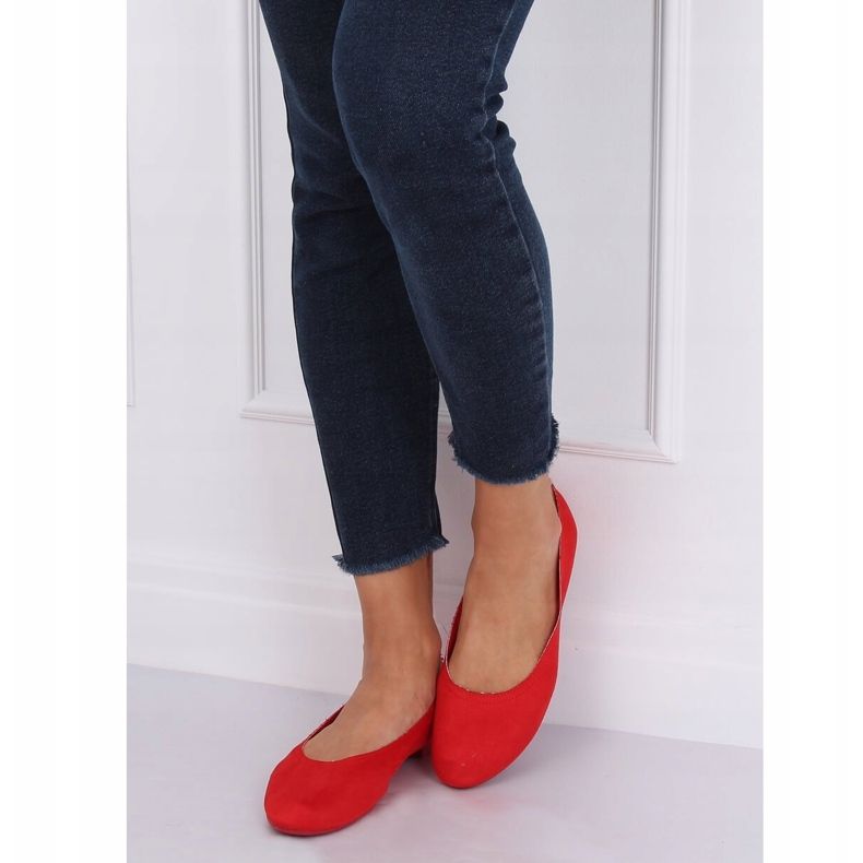 Balerini pentru femei roșii moi NK17P Roșu 2 Balerini pentru femei roșii moi NK17P Roșu 2
