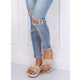 Papuci de femeie bej boho CK138P Bej 1