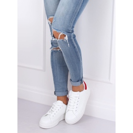 Adidași de damă albi 85-428 ALB / ROȘU roşu 2