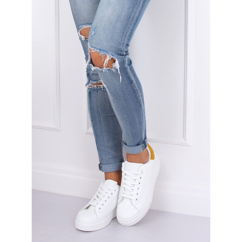 Adidași de damă albi 85-428 ALB / GALBEN 1