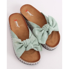 Papuci de menta pentru femei LK29P Verde 1