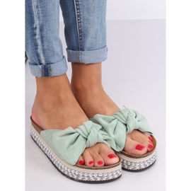 Papuci de menta pentru femei LK29P Verde 2