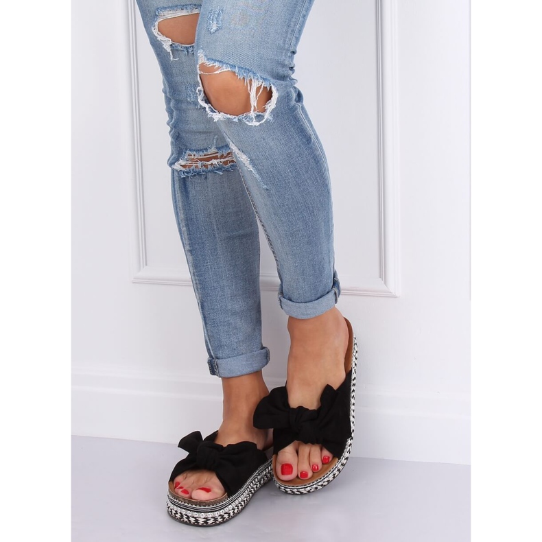 Papuci negri pentru femei negri LK29P Negru 2