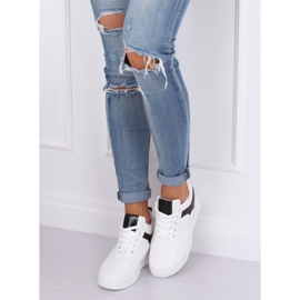 Pantofi sport albi cu pene 85-429 ALB / NEGRU 2