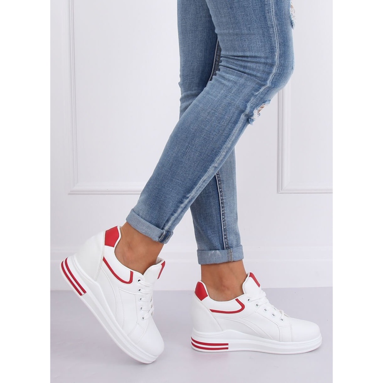 Adidași de culoare albă HY-231 Roșu roşu 1