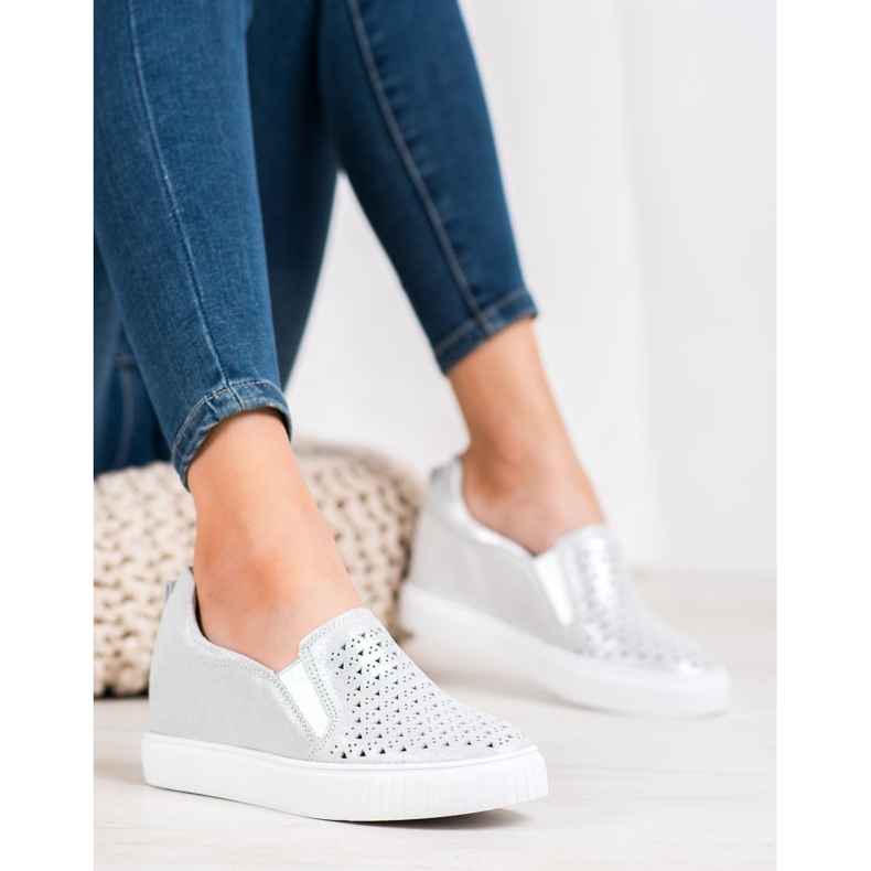 Filippo Sliponi din piele pe pană gri 1