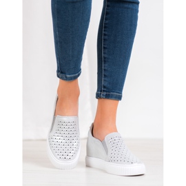 Filippo Sliponi din piele pe pană gri 2