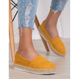 Small Swan Espadrile din piele galbenă 1