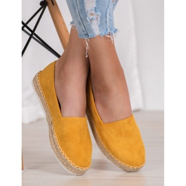 Small Swan Espadrile din piele galbenă 2