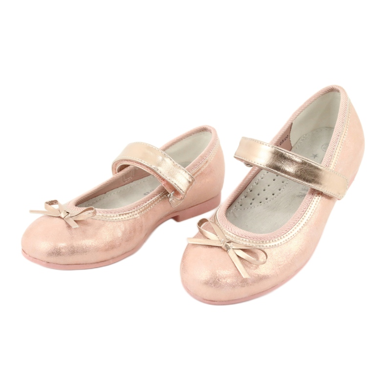 Ballerine cu trandafir auriu cu arc American Club GC03 / 20 roz galben 3