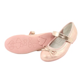 Ballerine cu trandafir auriu cu arc American Club GC03 / 20 roz galben 4