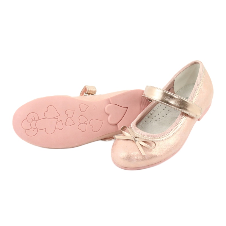 Ballerine cu trandafir auriu cu arc American Club GC03 / 20 roz galben 4