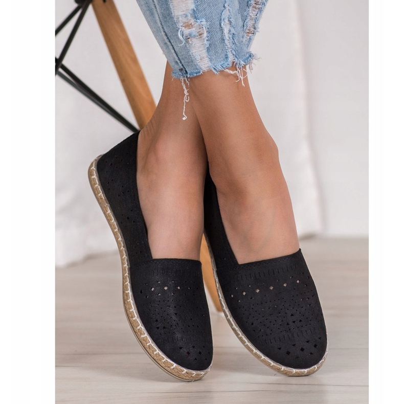 Espadrile aztece MCKEYLOR cu modele aztece negru 1