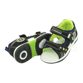 American Club Sandale Insert din piele decorată cu opt și stele DR14/20 Negru și Verde 4