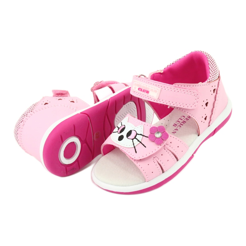 American Club American DR22/20 Sandals Girls 'Pink Kitty roz 3