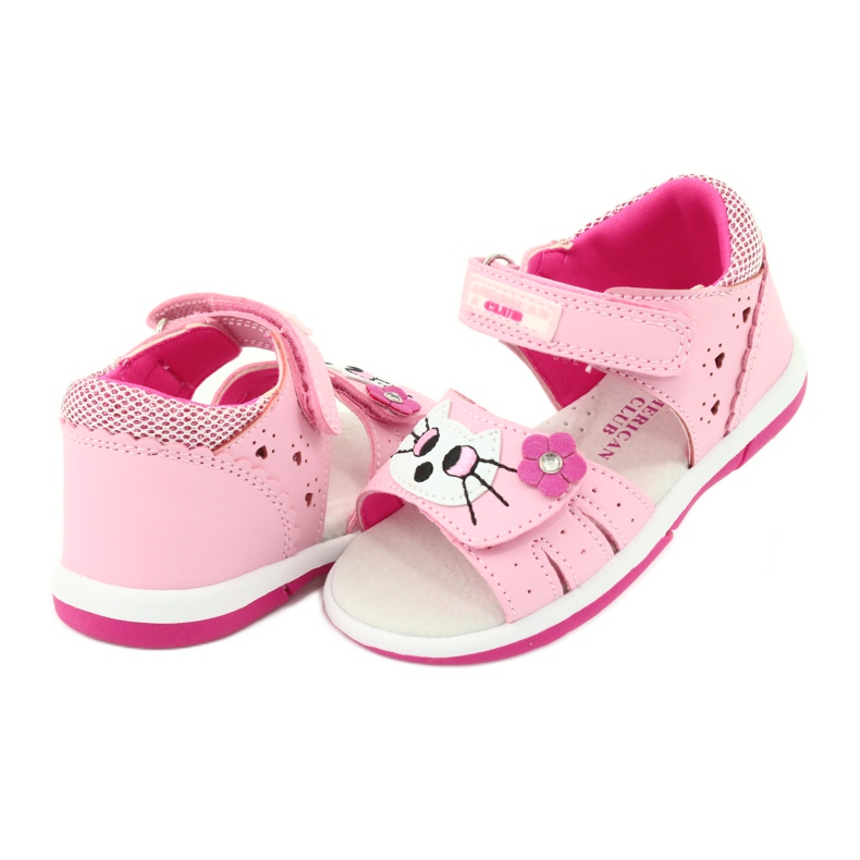 American Club American DR22/20 Sandals Girls 'Pink Kitty roz 2