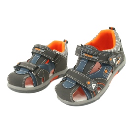 Sandale băieți cu velcro American Club DR09 / 20 albastru portocale gri 1 Sandale băieți cu velcro American Club DR09 / 20 albastru portocale gri 1
