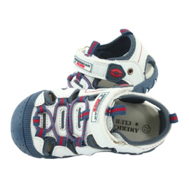 Sandale cu velcro American Club DR08 / 20 pentru băieți alb roșu albastru 4 Sandale cu velcro American Club DR08 / 20 pentru băieți alb roșu albastru 4
