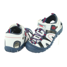Sandale cu velcro American Club DR08 / 20 pentru băieți alb roșu albastru 2 Sandale cu velcro American Club DR08 / 20 pentru băieți alb roșu albastru 2