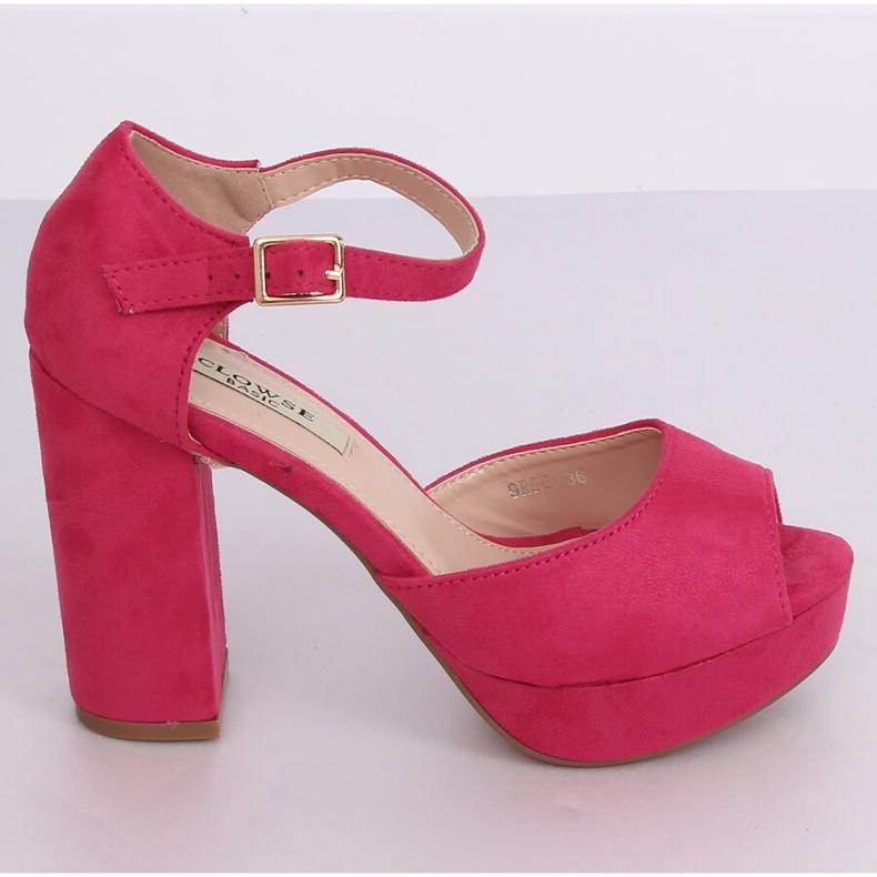 Sandale cu toc piersic Fuchsia 9R56 roz 2